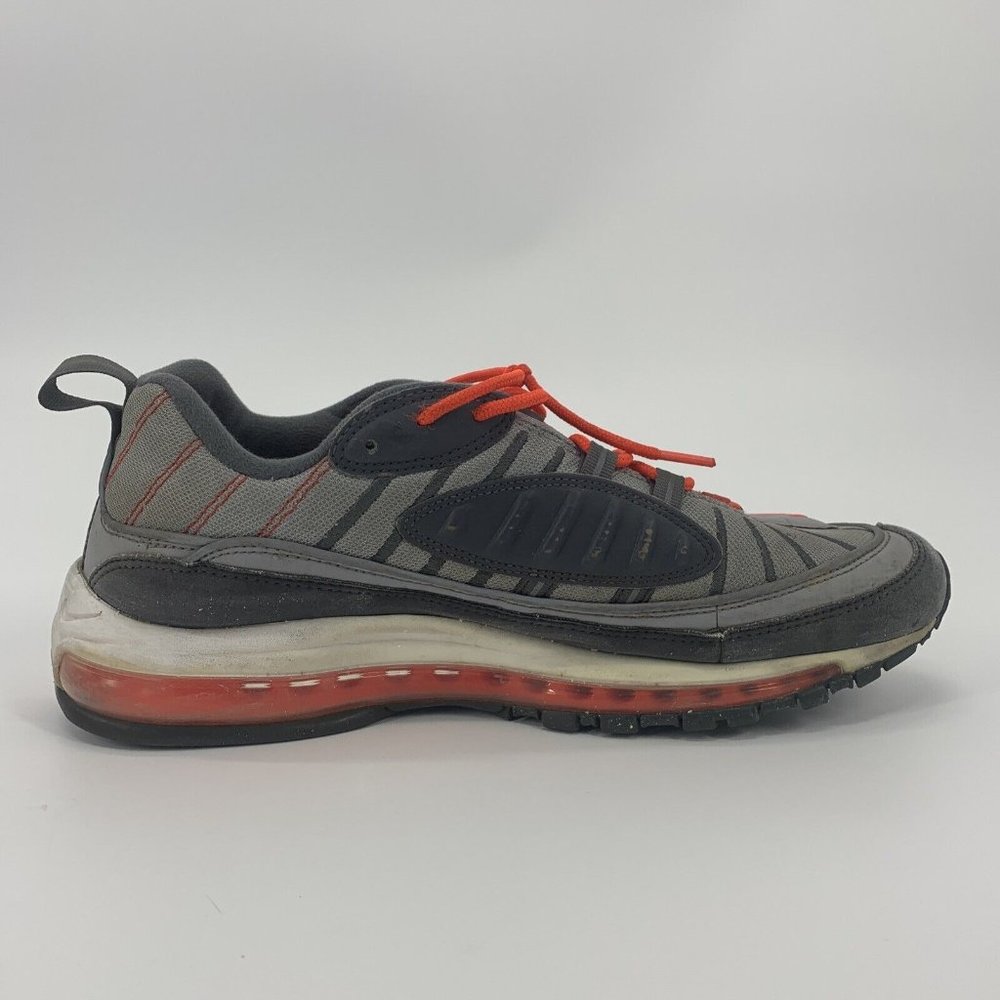 Men's‎ Nike Air Max 98 Total Crimson Running Shoes Gray Orange Size 12